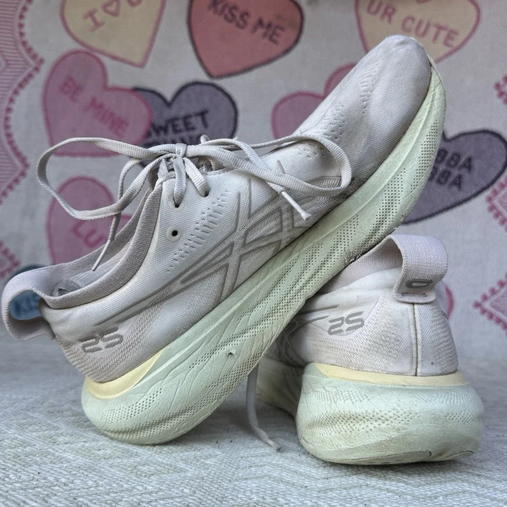 Size 8.5 - Asics Gel Nimbus 25 Womens Running‎ Shoes 1012B356 White Sneakers